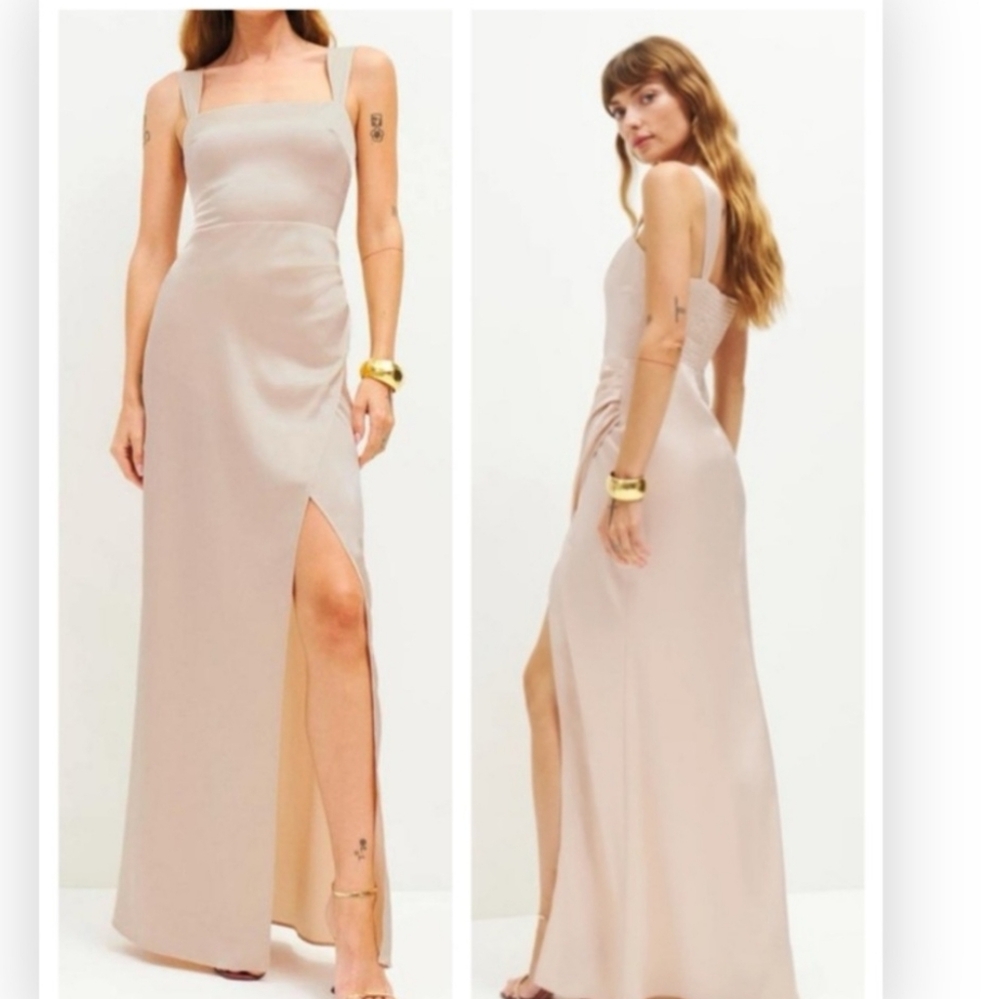 Reformation Isolene Satin Dress Gown Maxi New With Tags Size 6 Grand